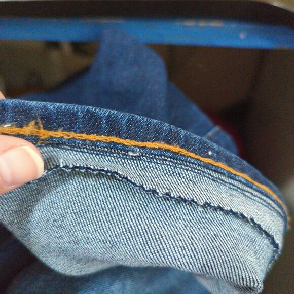 Lucky Brand Jeans Mens 32x27 Blue 363 Straight Hemmed Stretch - Picture 3 of 10